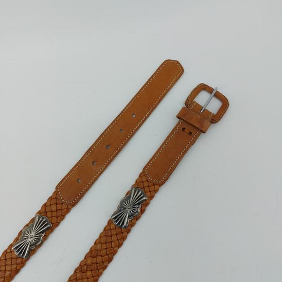 Women's Western Southwester Brown Braided Belt Conchos Cowgirl S - Picture 3 of 9